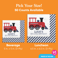 Custom Text Napkins - Train