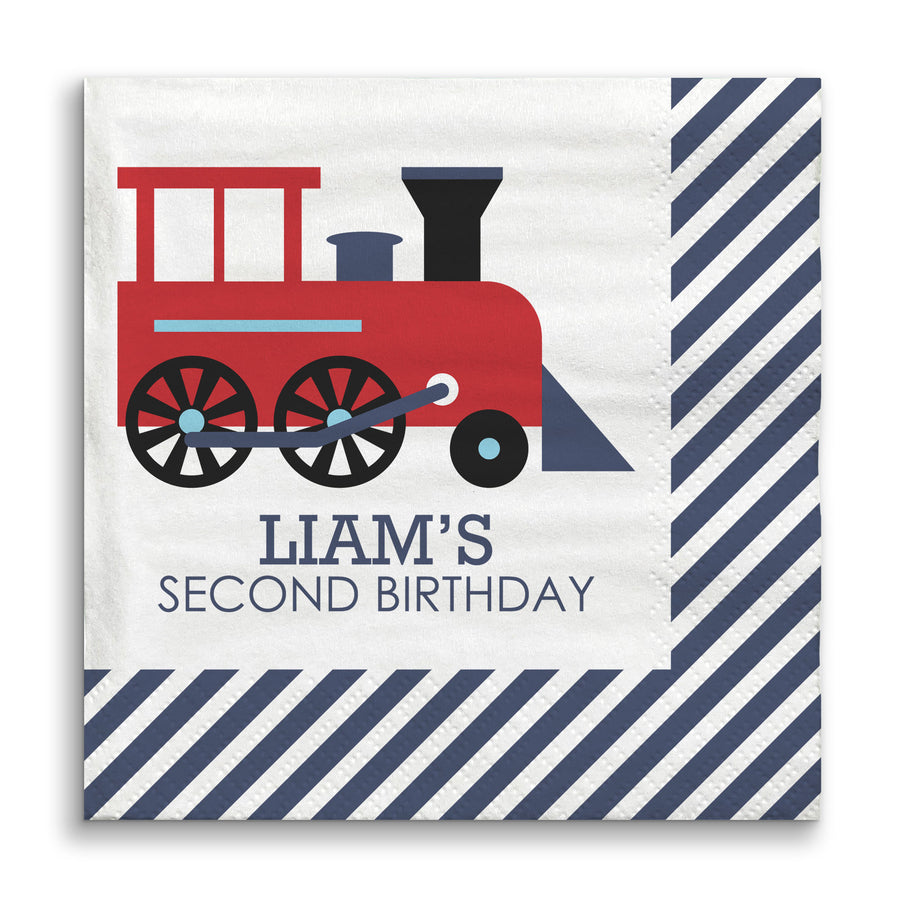 Custom Text Napkins - Train