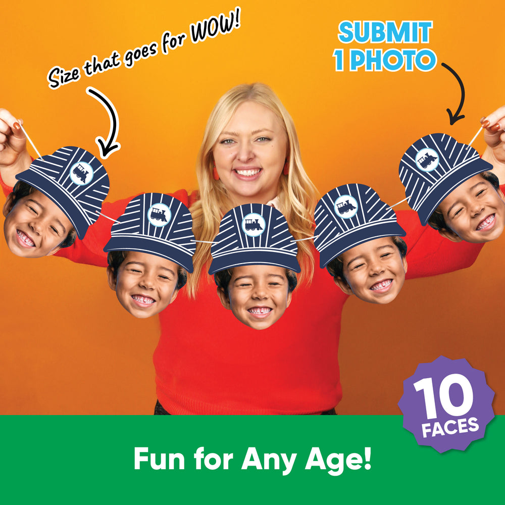 Custom Face Train Garland Banner
