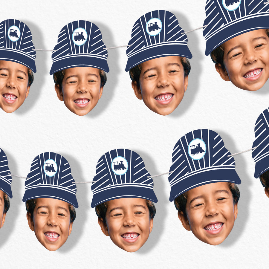 Custom Face Train Garland Banner
