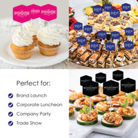 Custom Logo Treat Picks - Personalized Branded Business Party Dessert Cupcake Toppers - Set of 24