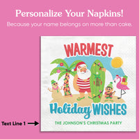 Custom Text Napkins - Tropical Christmas