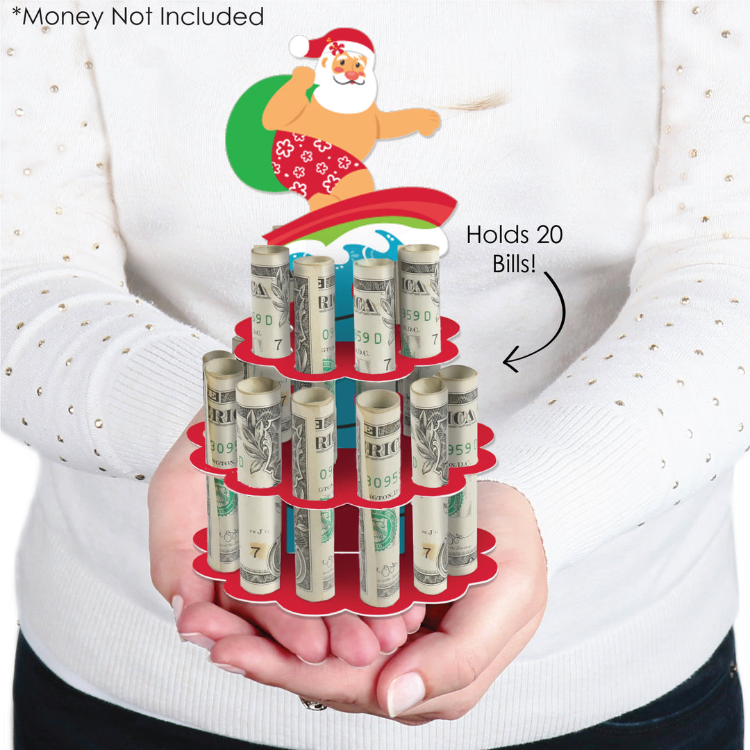 Tropical Christmas - DIY Beach Santa Holiday Party Money Holder Gift - Cash Cake