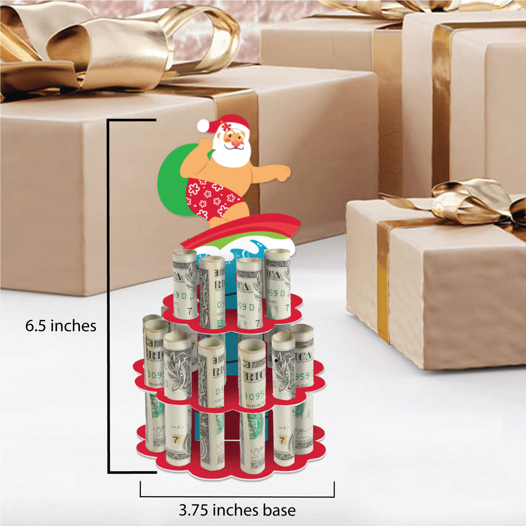Tropical Christmas - DIY Beach Santa Holiday Party Money Holder Gift - Cash Cake