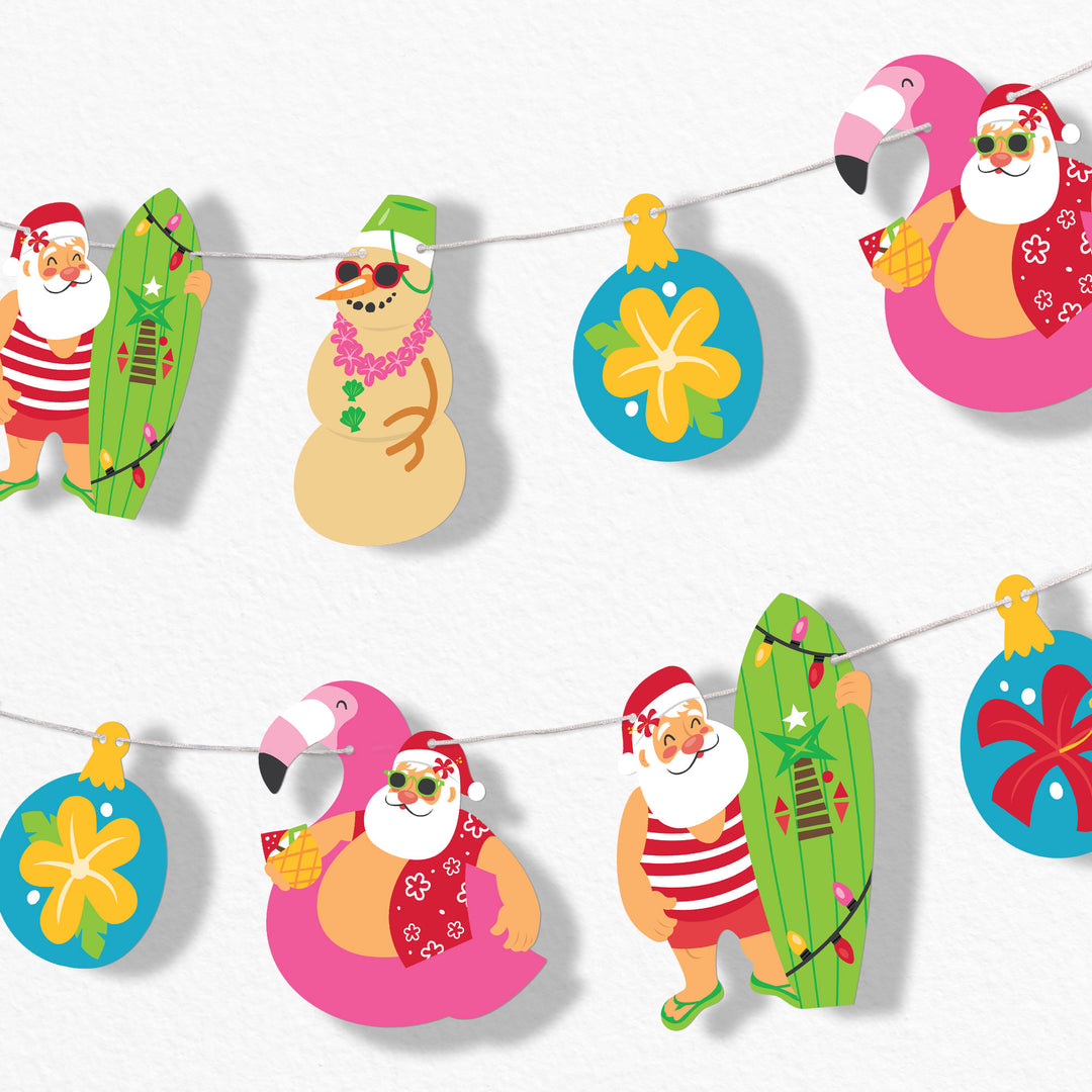 Tropical Christmas Garland Banner - 15 Pc