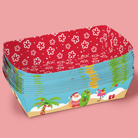 Tropical Christmas Paper Food Trays - 12 Ct