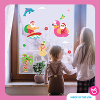 Tropical Christmas Window Clings