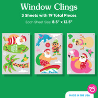 Tropical Christmas Window Clings