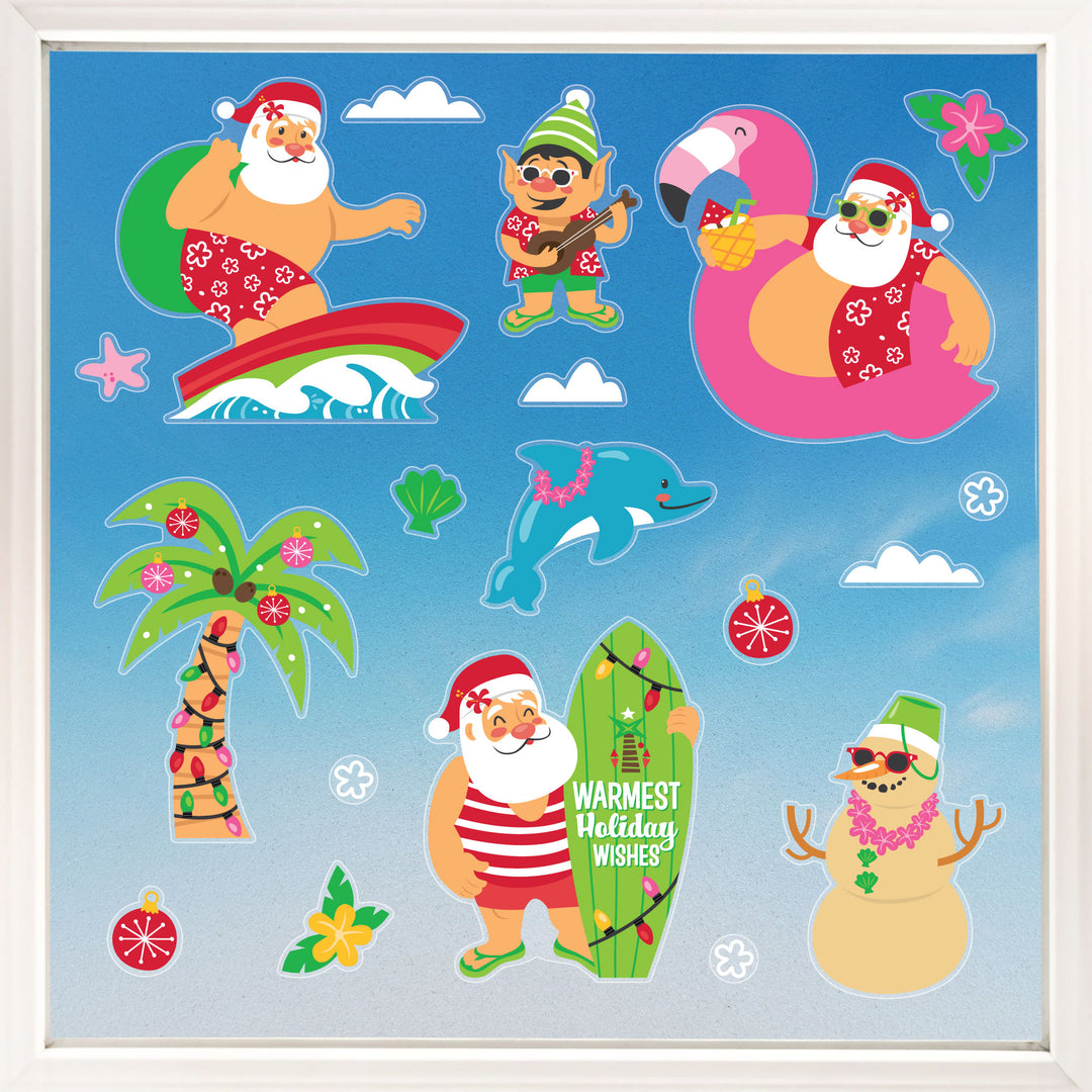 Tropical Christmas Window Clings