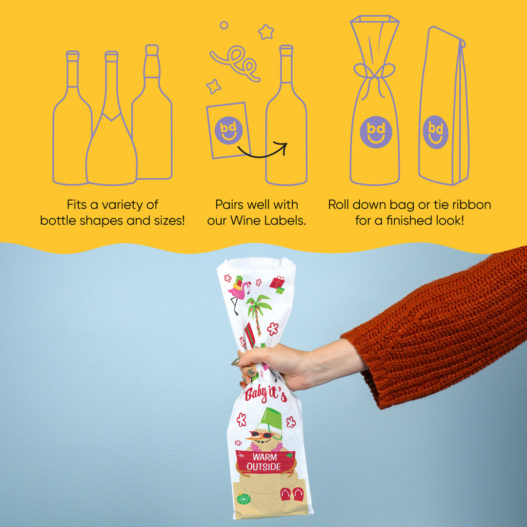 Wine Bags - Tropical Christmas