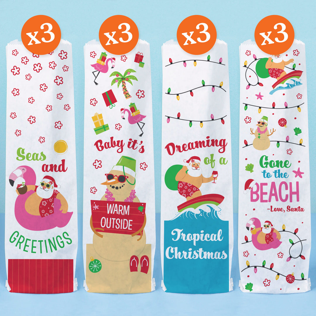 Wine Bags - Tropical Christmas
