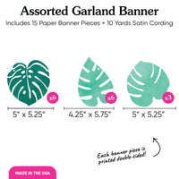Tropical Leaves Garland Banner - 15 Pc