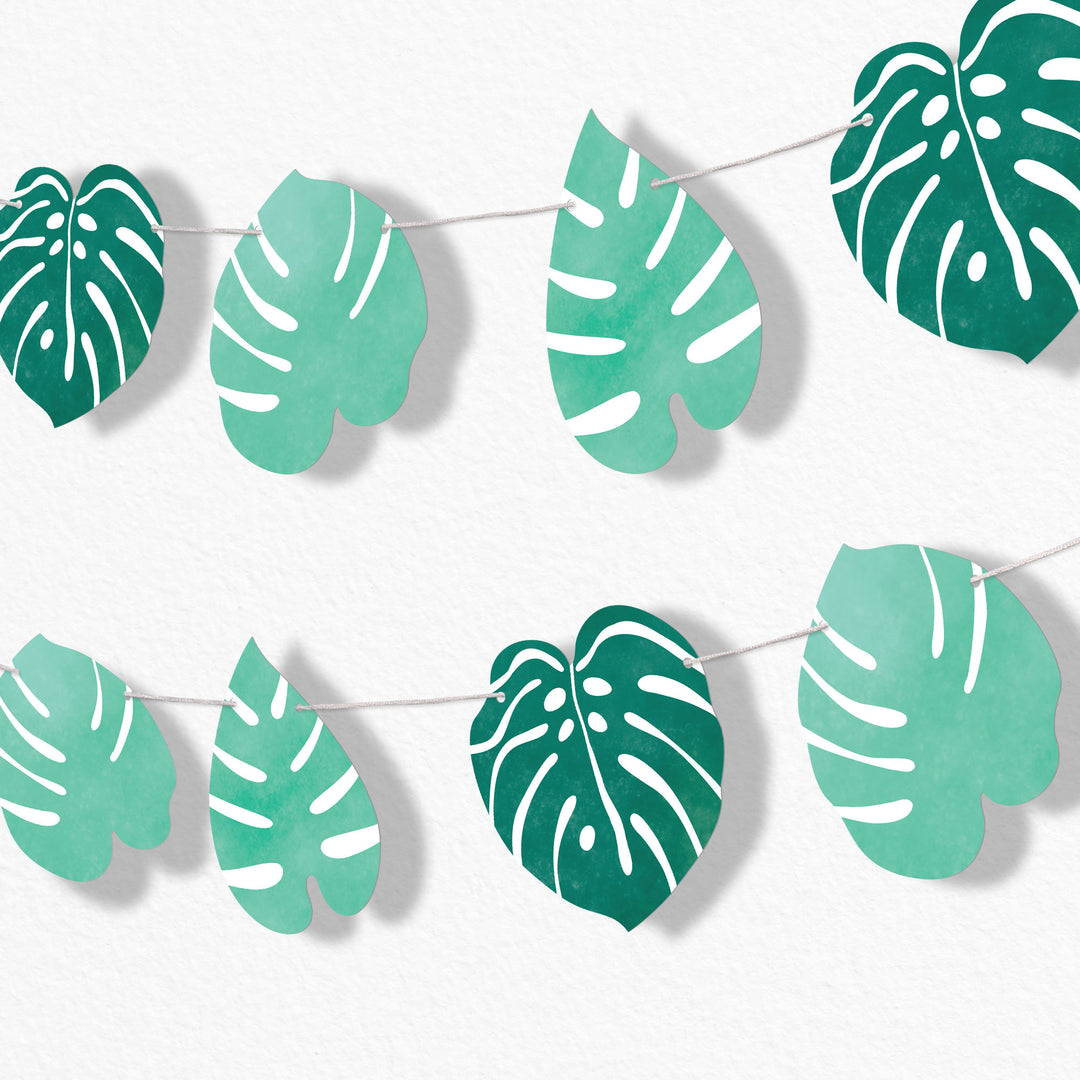 Tropical Leaves Garland Banner - 15 Pc