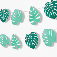 Tropical Leaves Garland Banner - 15 Pc