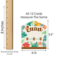 Tropical Luau - Hawaiian Beach Party Game Pickle Cards - Pull Tabs 3-in-a-Row - Set of 12