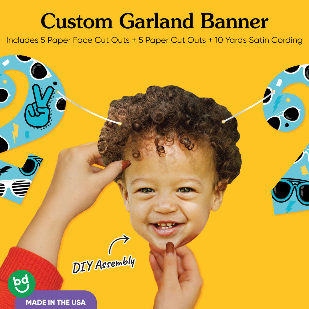 Custom Face Two Cool Boy Garland Banner