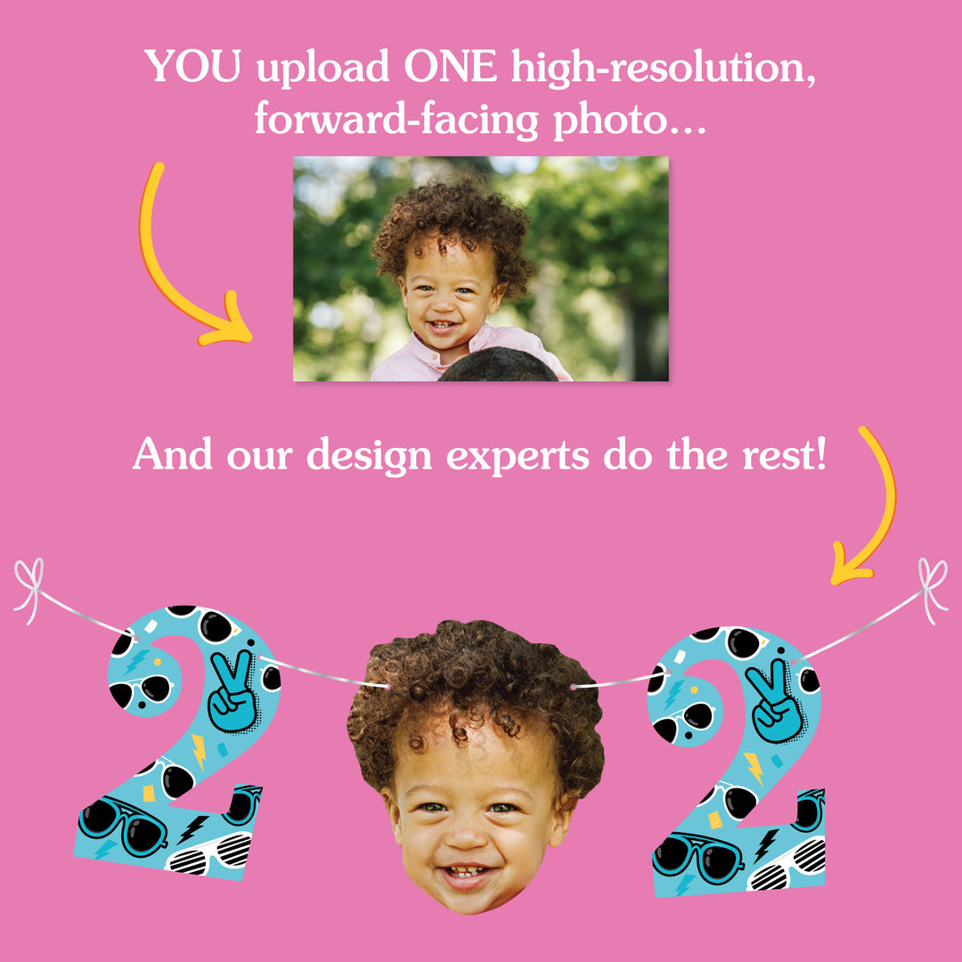 Custom Face Two Cool Boy Garland Banner