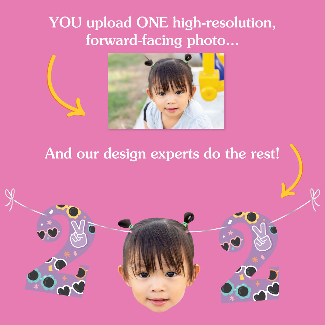 Custom Face Two Cool Girl Garland Banner