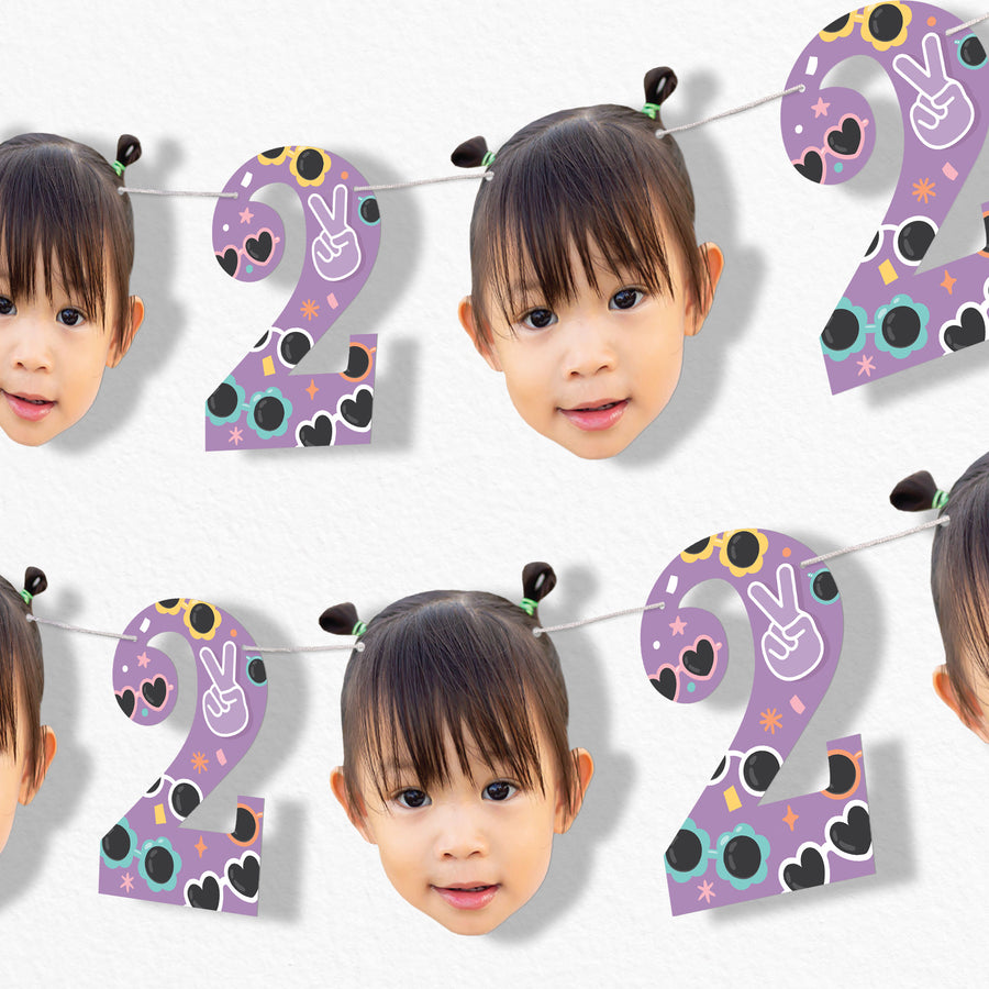 Custom Face Two Cool Girl Garland Banner