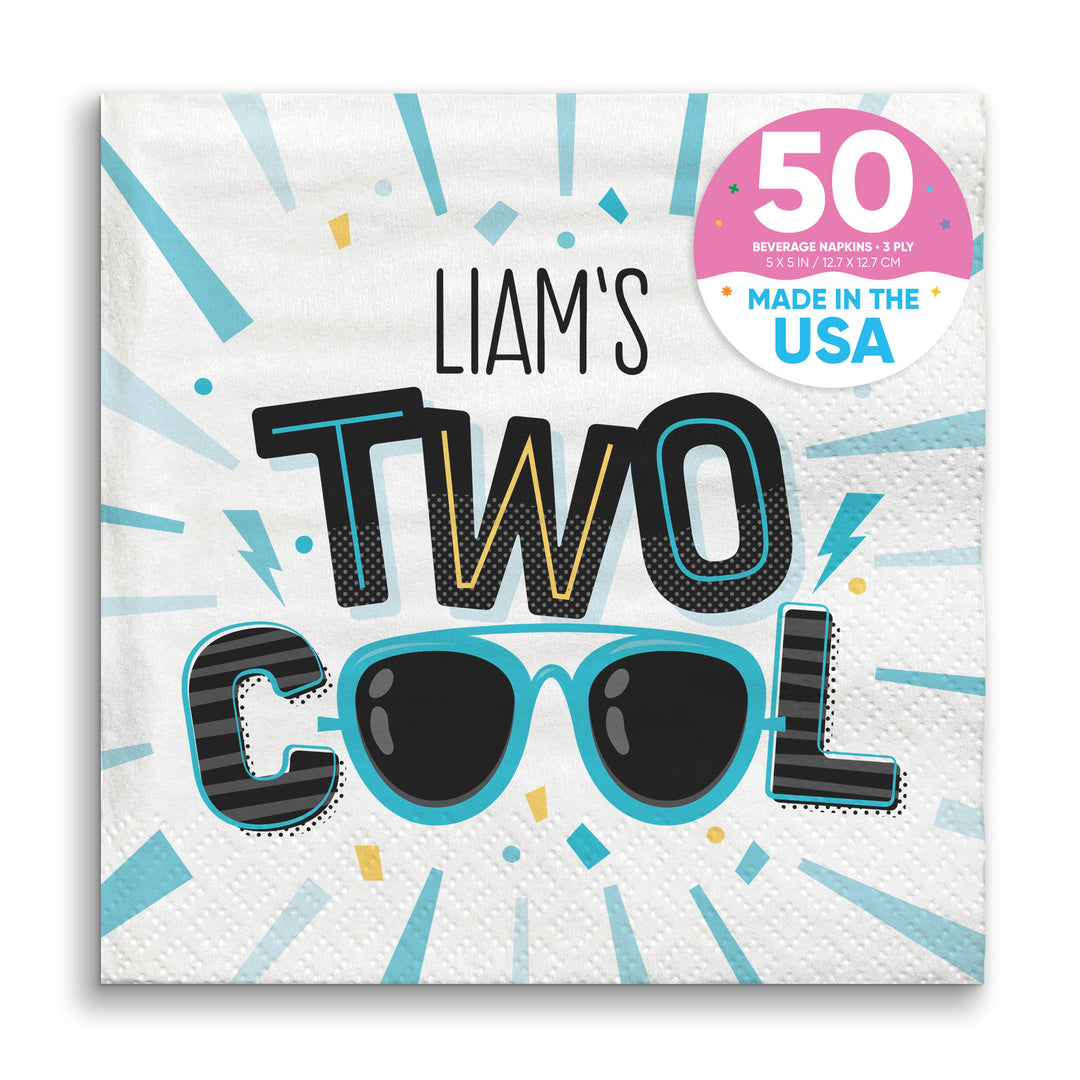 Custom Text Napkins - Two Cool Boy
