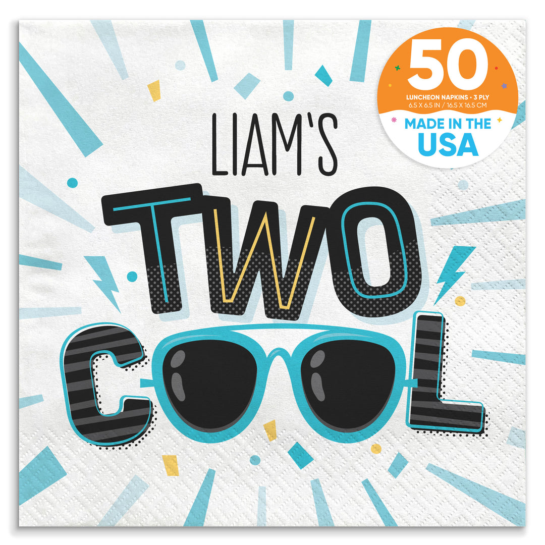 Custom Text Napkins - Two Cool Boy