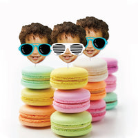 Custom Photo Two Cool - Boy - Blue 2nd Birthday Party DIY Shaped Fun Face Cut-Outs - 24 Count