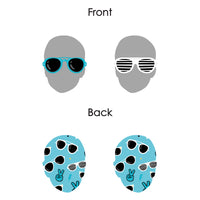 Custom Photo Two Cool - Boy - Blue 2nd Birthday Party DIY Shaped Fun Face Cut-Outs - 24 Count
