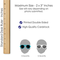 Custom Photo Two Cool - Boy - Blue 2nd Birthday Party DIY Shaped Fun Face Cut-Outs - 24 Count