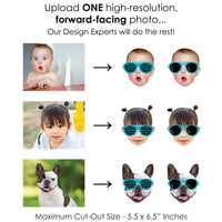 Custom Photo Two Cool - Boy - Fun Face Decorations DIY Blue 2nd Birthday Party Essentials - Set of 20