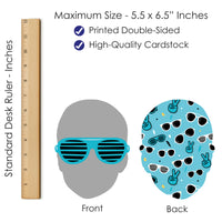 Custom Photo Two Cool - Boy - Fun Face Decorations DIY Blue 2nd Birthday Party Essentials - Set of 20