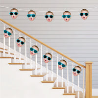 Custom Photo Two Cool - Boy - Fun Face Decorations DIY Blue 2nd Birthday Party Essentials - Set of 20