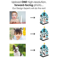 Custom Photo Two Cool - Boy - Blue 2nd Birthday Treat Box Party Favors - Fun Face Goodie Gable Boxes - Set of 12