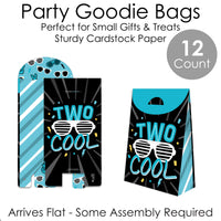 Two Cool - Boy - Blue 2nd Birthday Gift Favor Bags - Party Goodie Boxes - Set of 12