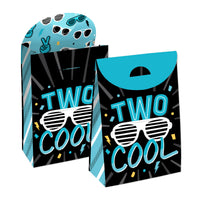 Two Cool - Boy - Blue 2nd Birthday Gift Favor Bags - Party Goodie Boxes - Set of 12