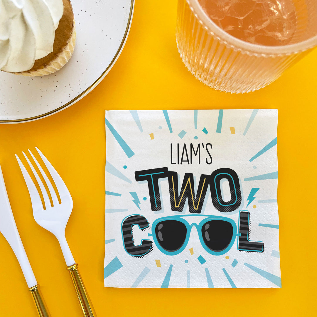 Custom Text Napkins - Two Cool Boy