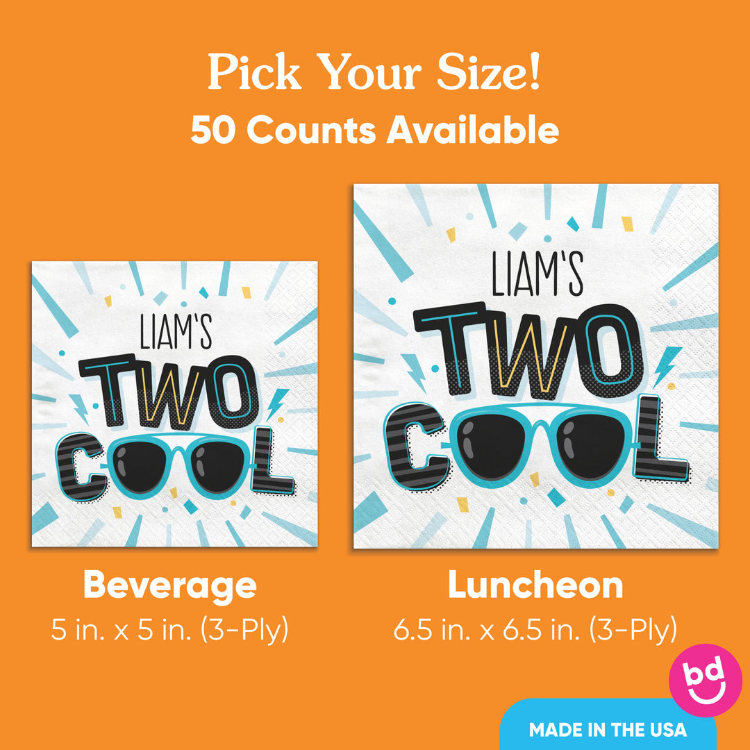 Custom Text Napkins - Two Cool Boy