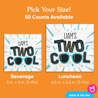 Custom Text Napkins - Two Cool Boy