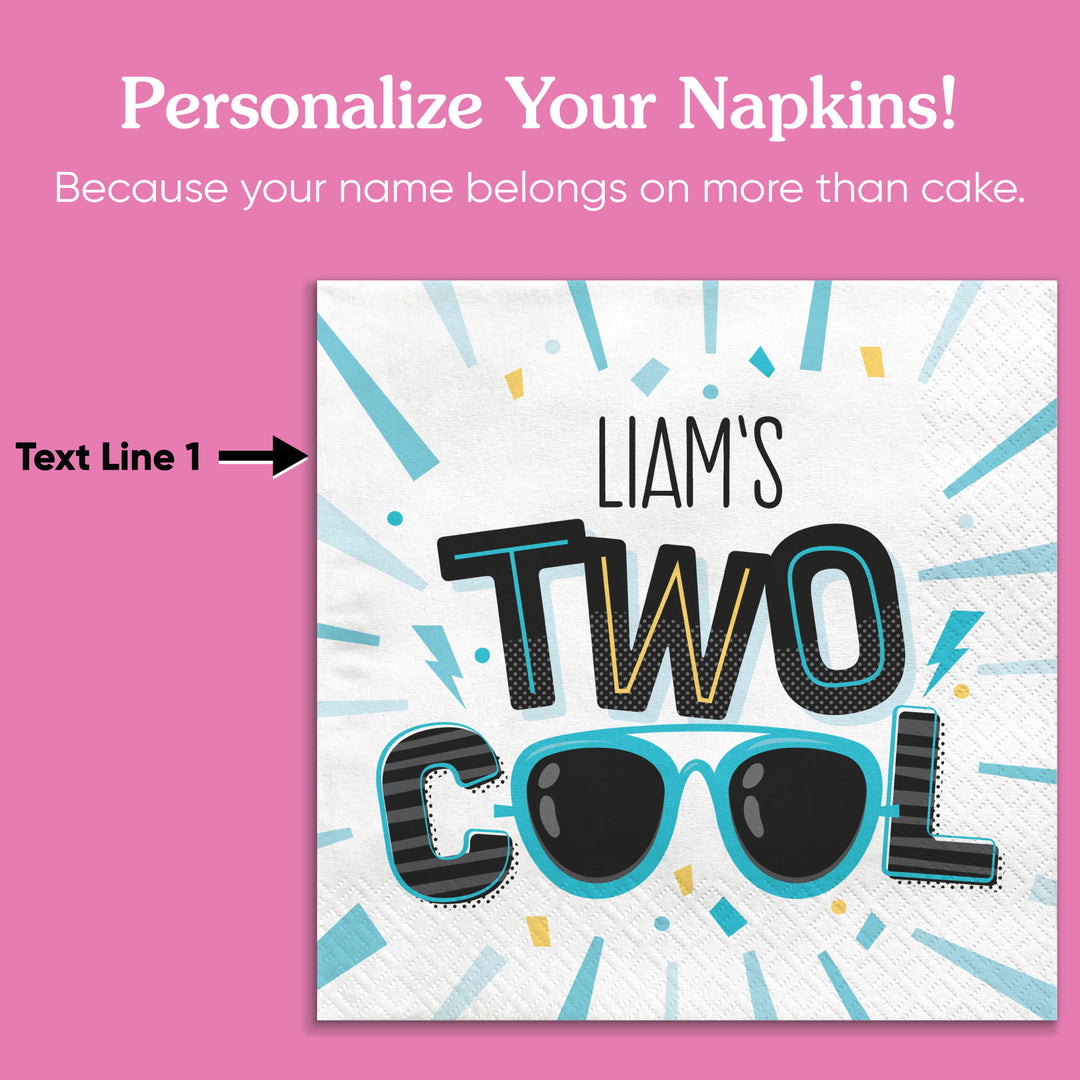 Custom Text Napkins - Two Cool Boy