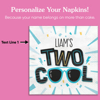 Custom Text Napkins - Two Cool Boy