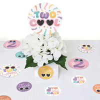 Two Cool - Girl - Pastel 2nd Birthday Party Giant Circle Confetti - Party Decorations - Large Confetti 27 Count
