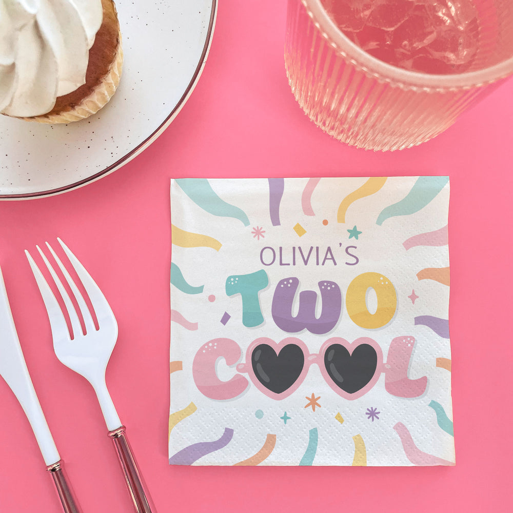 Custom Text Napkins - Two Cool Girl