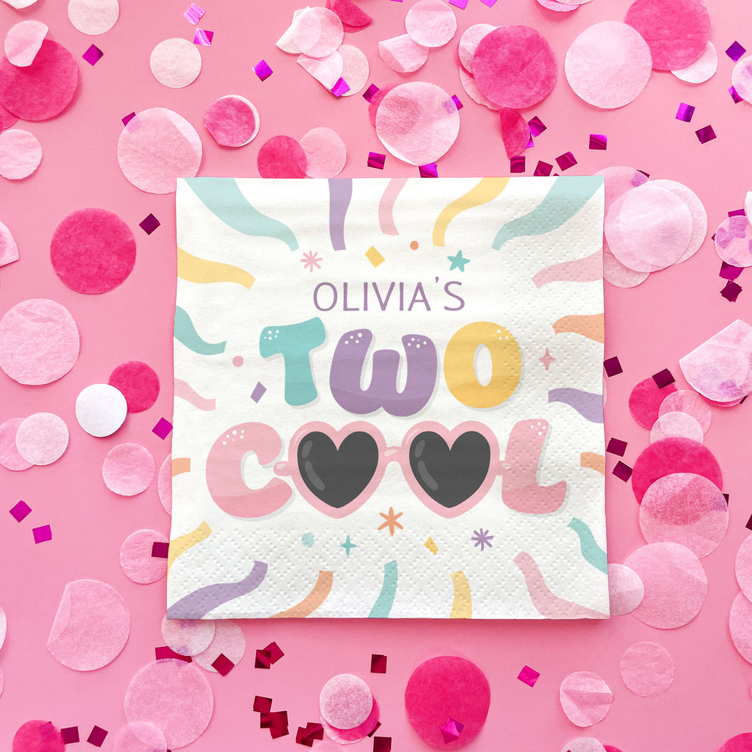 Custom Text Napkins - Two Cool Girl