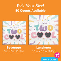 Custom Text Napkins - Two Cool Girl