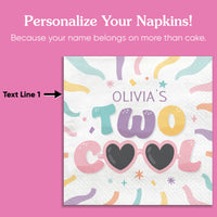 Custom Text Napkins - Two Cool Girl