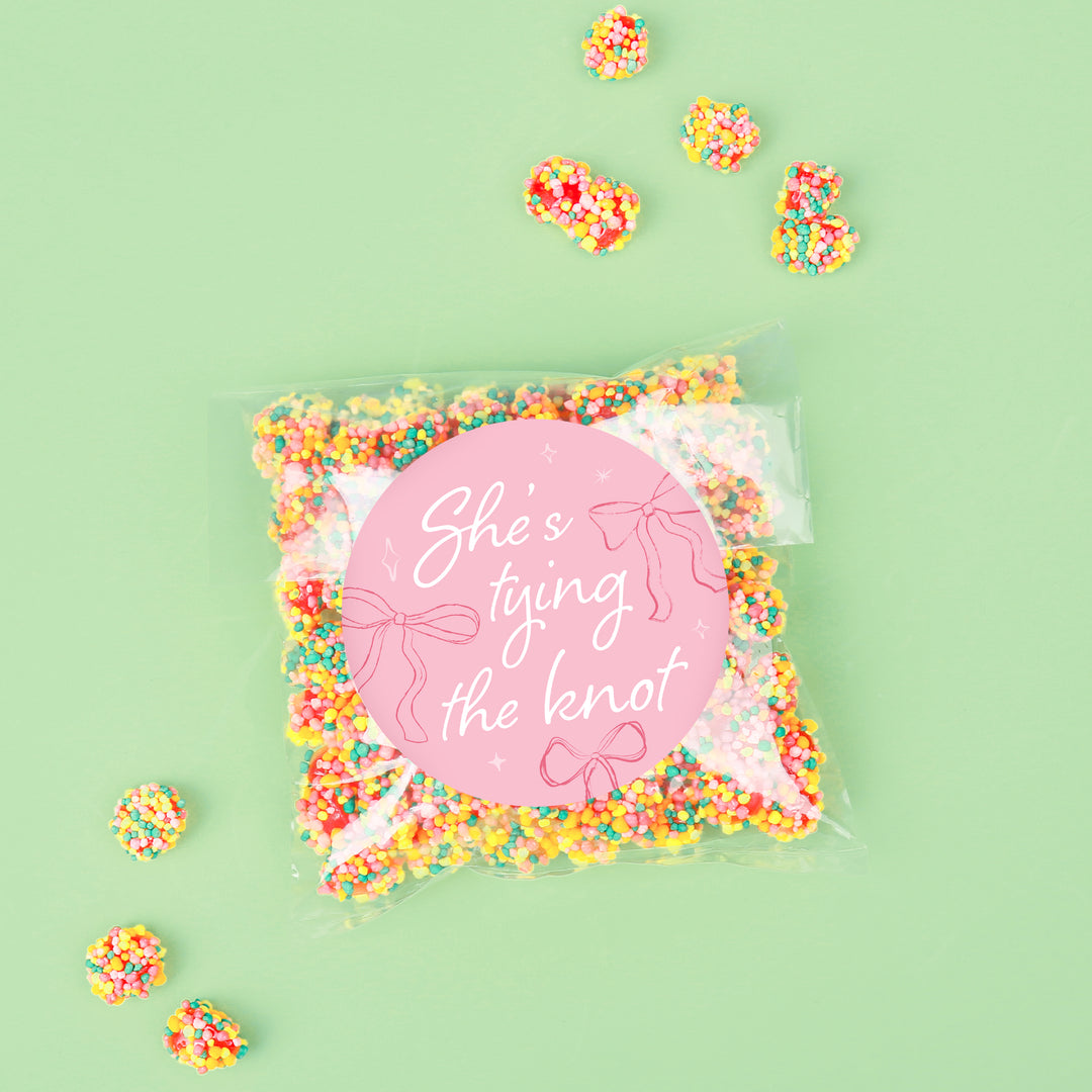 She's Tying the Knot Thank You Stickers & Clear Cookie Bags - 25 Ct