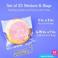 She's Tying the Knot Thank You Stickers & Clear Cookie Bags - 25 Ct