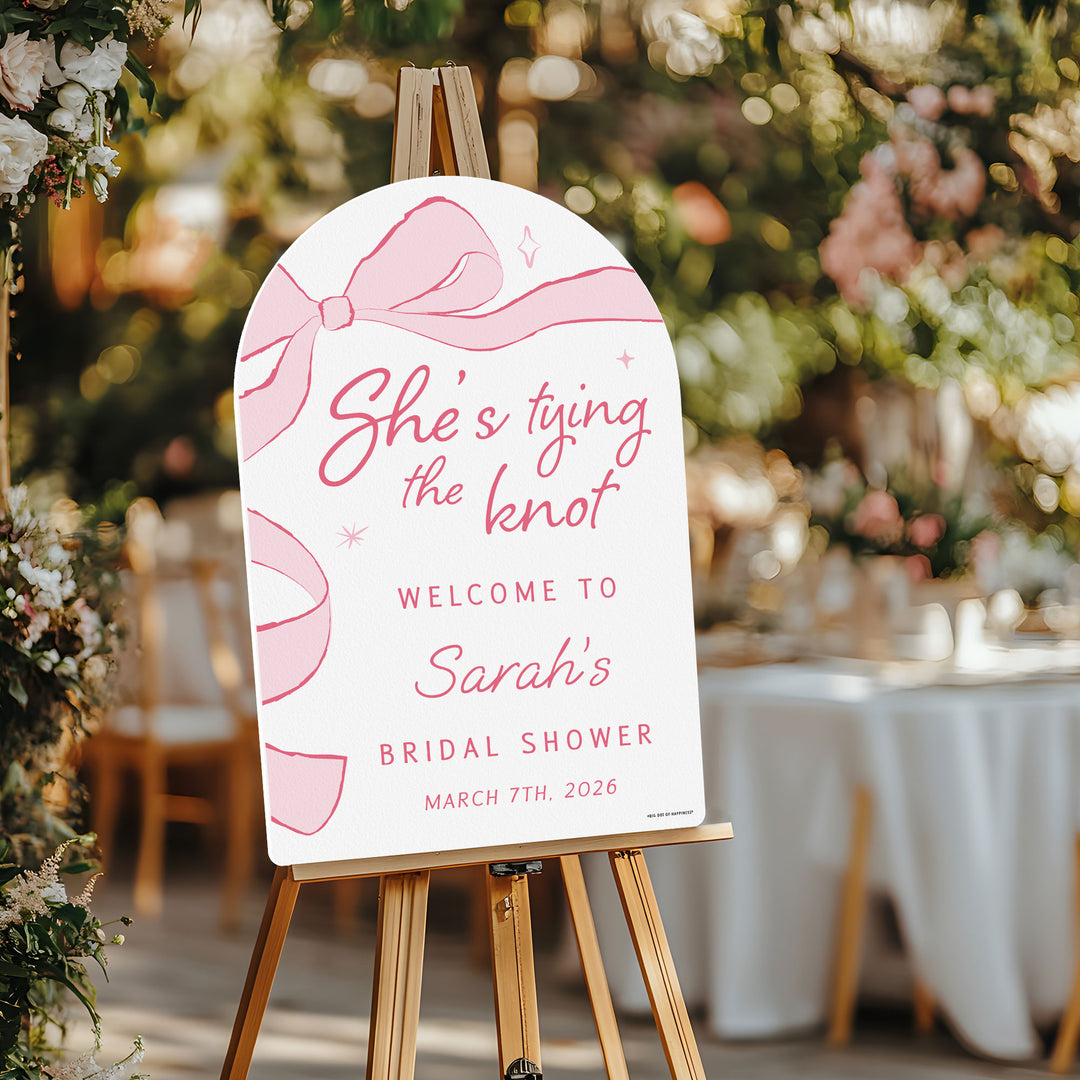 Custom Text Tying The Knot Welcome Sign
