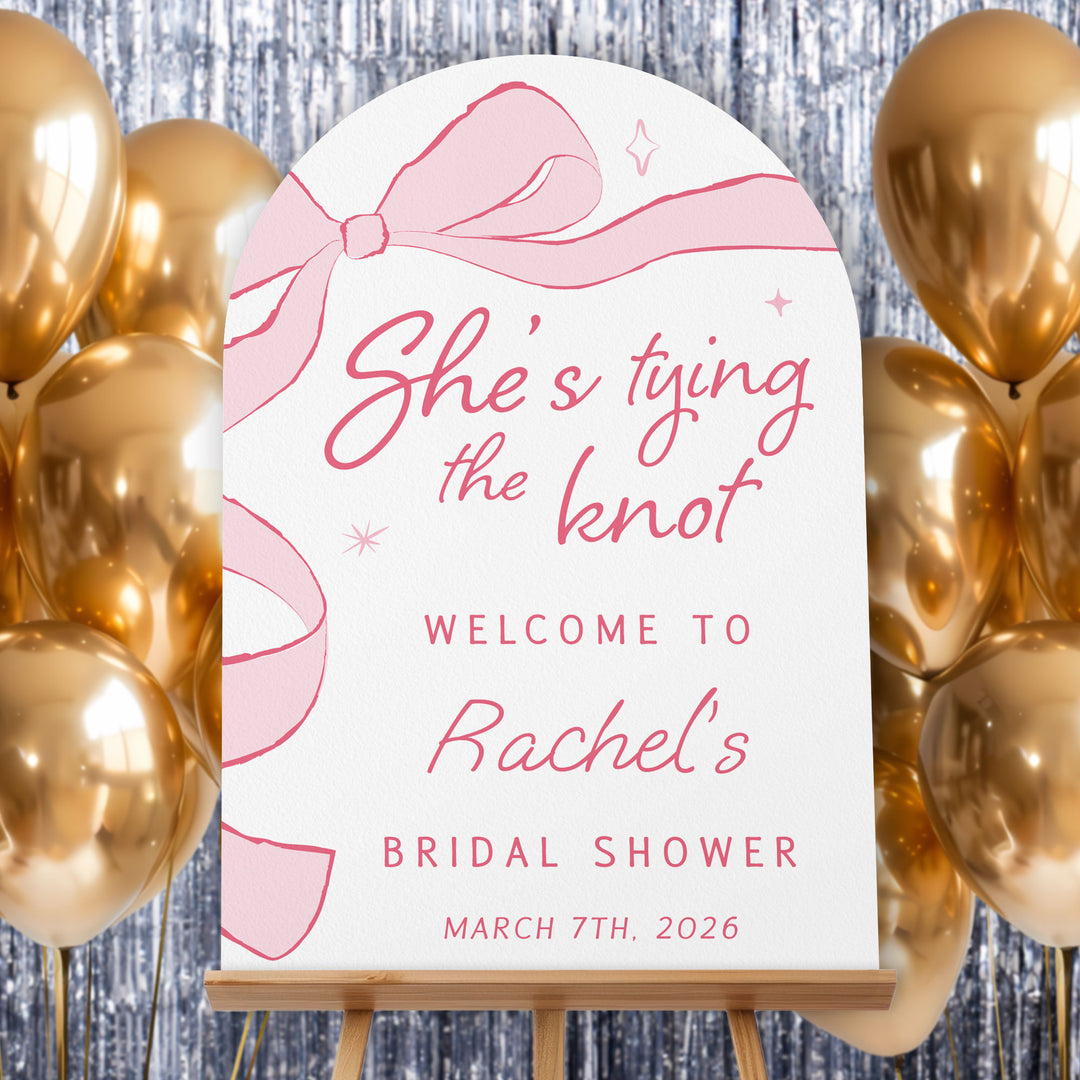 Custom Text Tying The Knot Welcome Sign