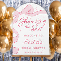 Custom Text Tying The Knot Welcome Sign