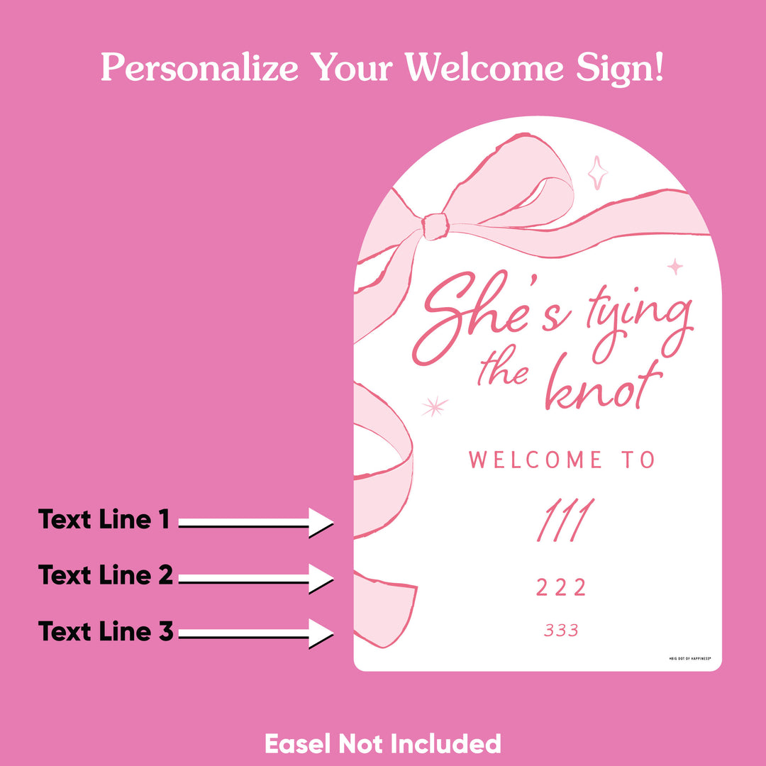 Custom Text Tying The Knot Welcome Sign